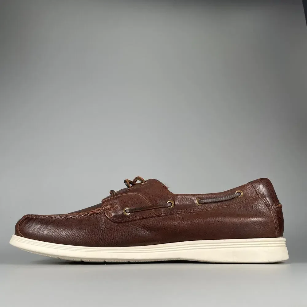 Cole Haan C28865 Men's Size 13 M Brown Leather Two Eye Lace Up Boat Shoes Casual